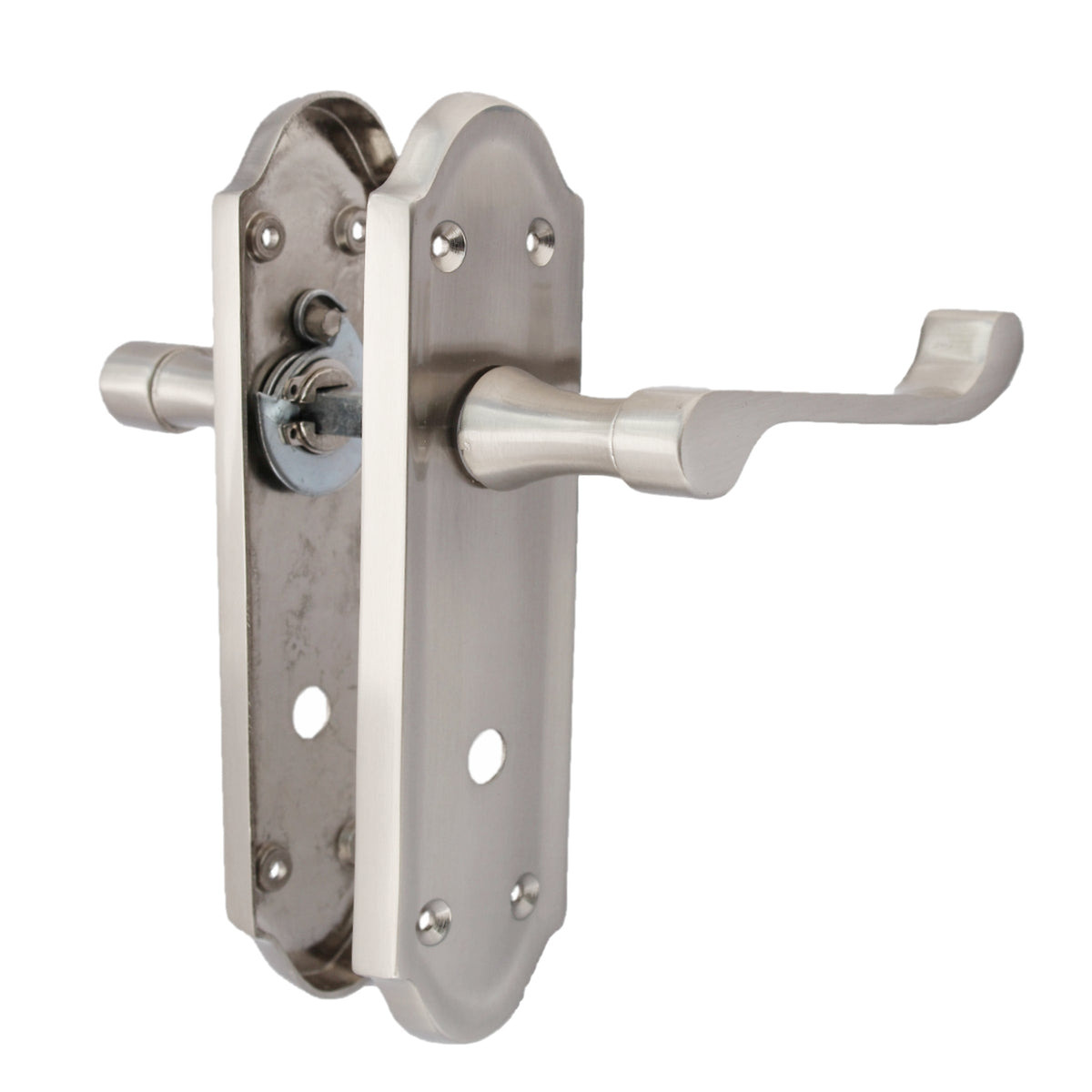 Marketplace JPG companion for Ashford Door Handle Bathroom Lock Scroll Lever - Satin - 168mm X 47mm