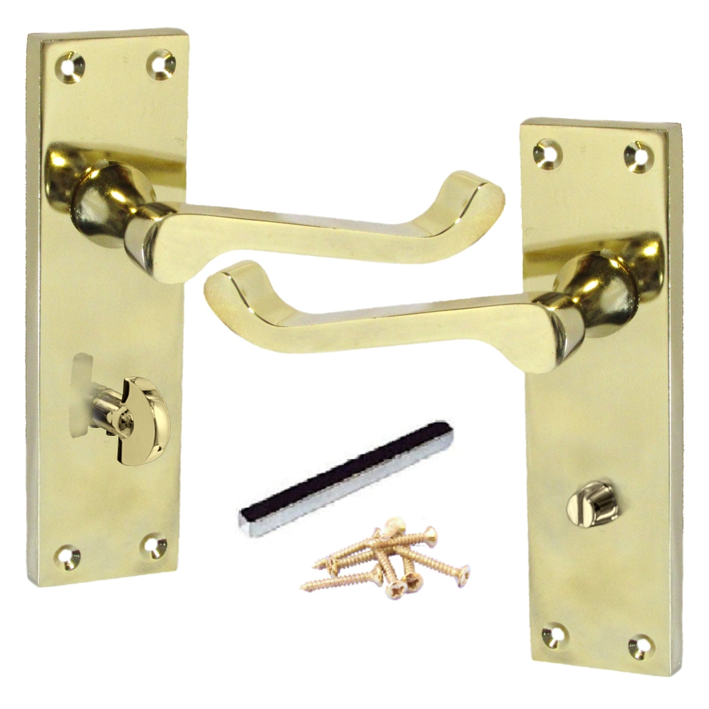 Marketplace JPG companion for Door Handles Victorian Scroll Lever Bath Lock - Brass 150 X 40mm