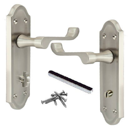 Marketplace JPG companion for Ashford Door Handle Bathroom Lock Scroll Lever - Satin - 168mm X 47mm