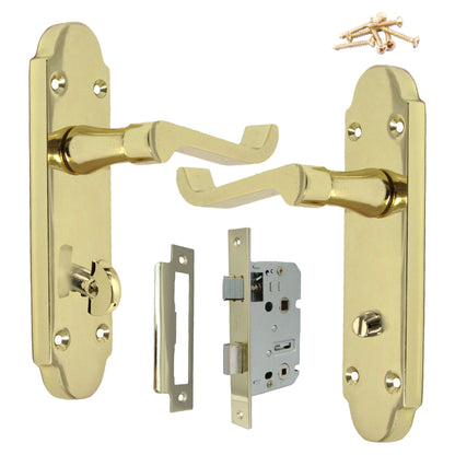 Marketplace JPG companion for Epsom Door Handle Bathroom Lock Scroll Lever - Brass Pack