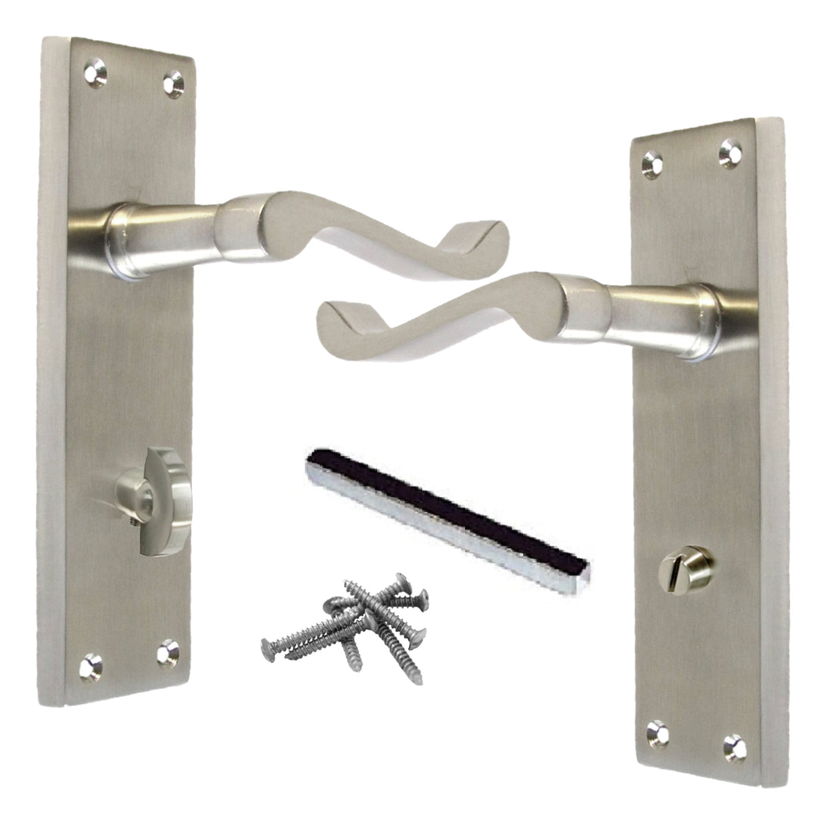 Marketplace JPG companion for Door Handles Victorian Scroll Lever Bath Lock - Satin 150 X 40mm