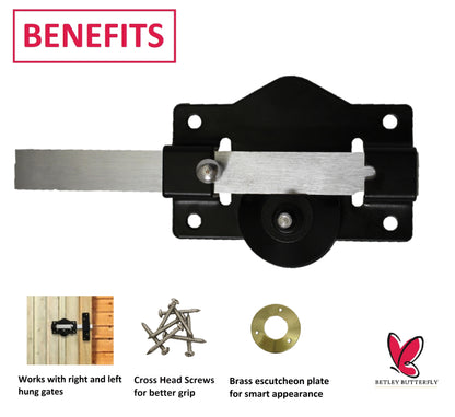 SECURITY 50 /70mm Long Throw Bolt Gate Lock Garage SHED Single 5 Keys AND HANDLE