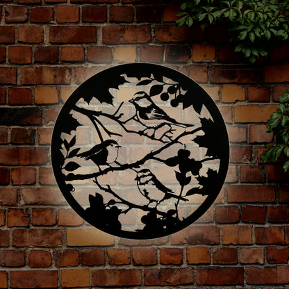 Tesco JPG version for Solar Backlit British Bird Silhouette Wall Art - Outdoor Metal Garden Decor - 50cm