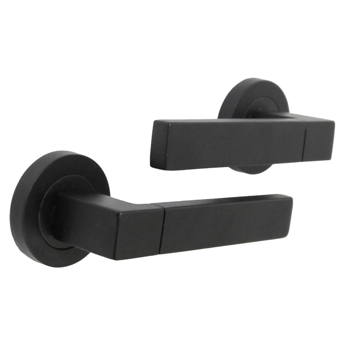 Marketplace JPG companion for Cafri Line Door Handle Rectangular Matt Black Lever on Rose Internal Latch Door Handles