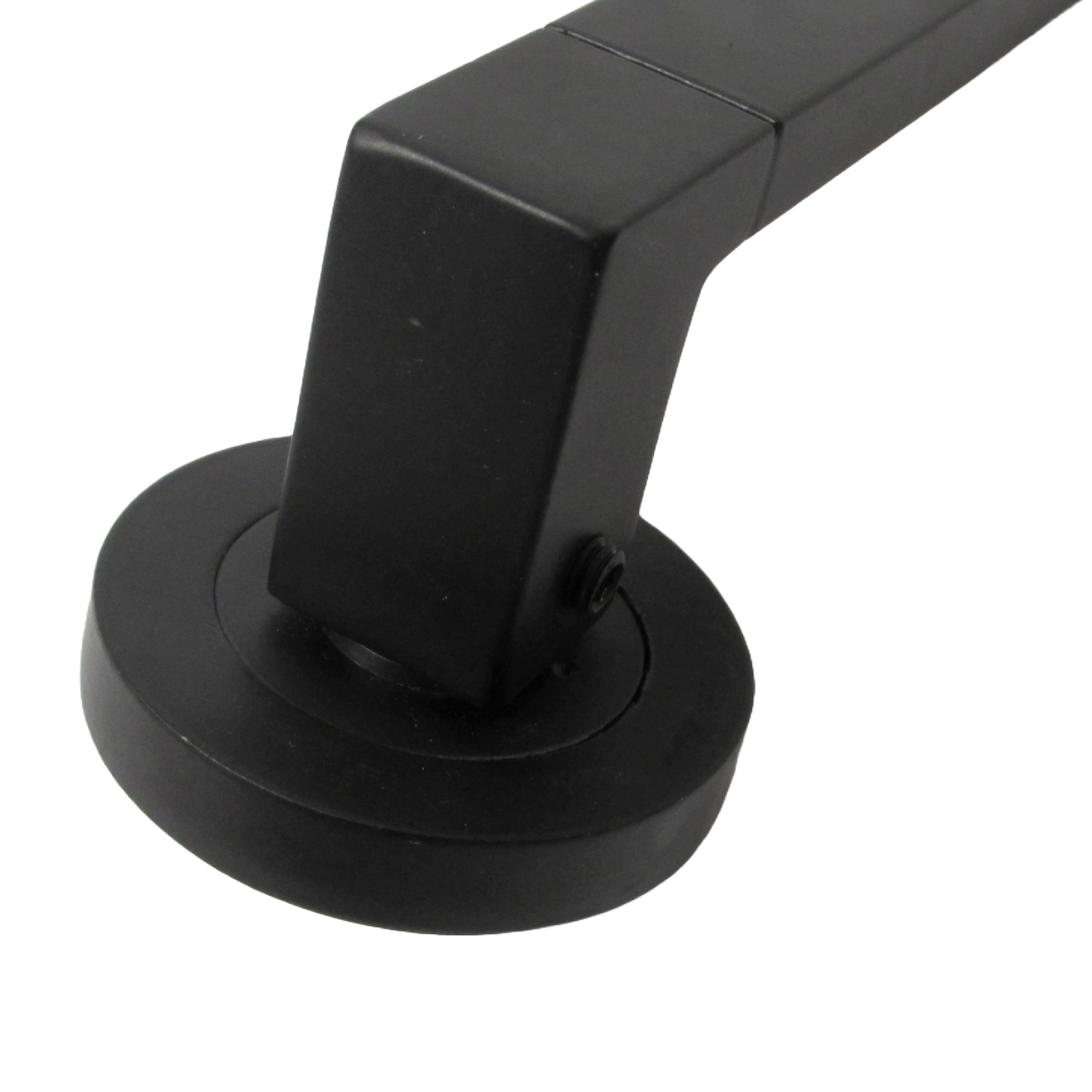 Cafri Line Door Handle Rectangular Matt Black Lever on Rose Internal Doors Handles + 64mm Latch