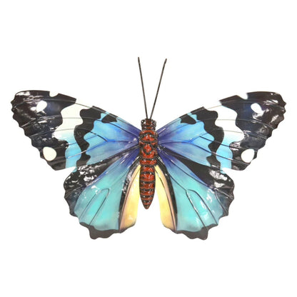 Marketplace JPG companion for Metal Butterfly Wall Art Decoration - Pink Blue Green Orange Fence Butterflies - 24cm x 34cm x 1cm