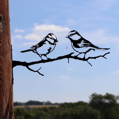 Tesco JPG version for Blue Tit Branch Stand Metal Black Silhouette, Tree or Fence Mountable Decoration - 15cm x 25cm x 1.5cm