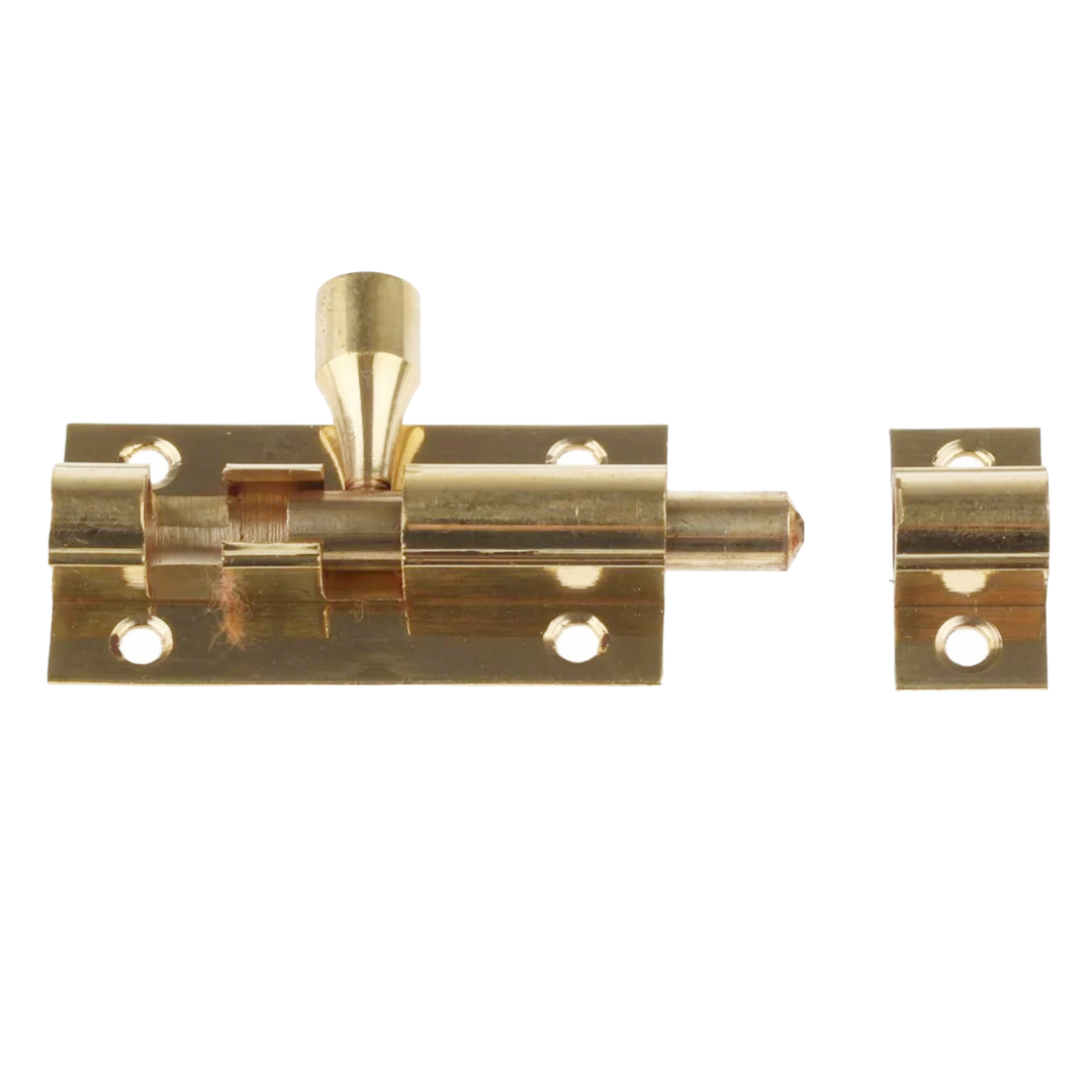 Serrure à pêne cylindrique en laiton de 5 cm (2 po) à glissière - Verrouillage de porte de sécurité avec vis - PACK MULTIPLE