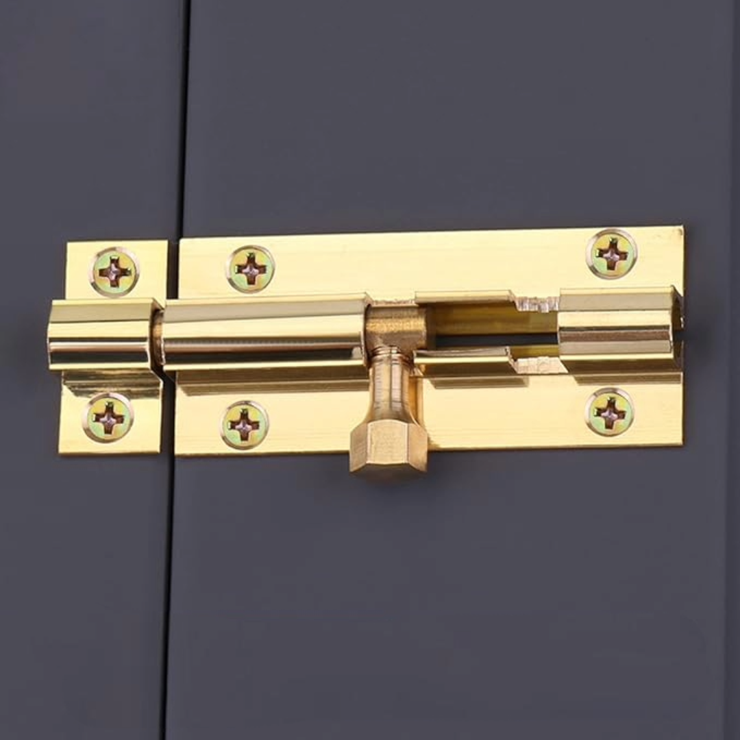 Serrure à pêne cylindrique en laiton de 5 cm (2 po) à glissière - Verrouillage de porte de sécurité avec vis - PACK MULTIPLE