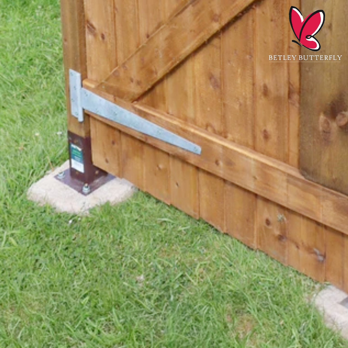 Marketplace JPG companion for Bolt Grip Fence Post Support Bolt Down Base - Epoxy Brown for 3" 4" Wooden Posts