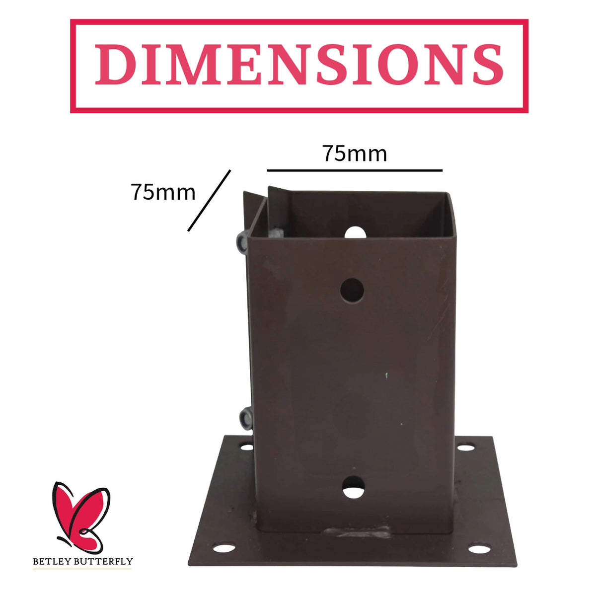 Marketplace JPG companion for Bolt Grip Fence Post Support Bolt Down Base - Epoxy Brown for 3" 4" Wooden Posts