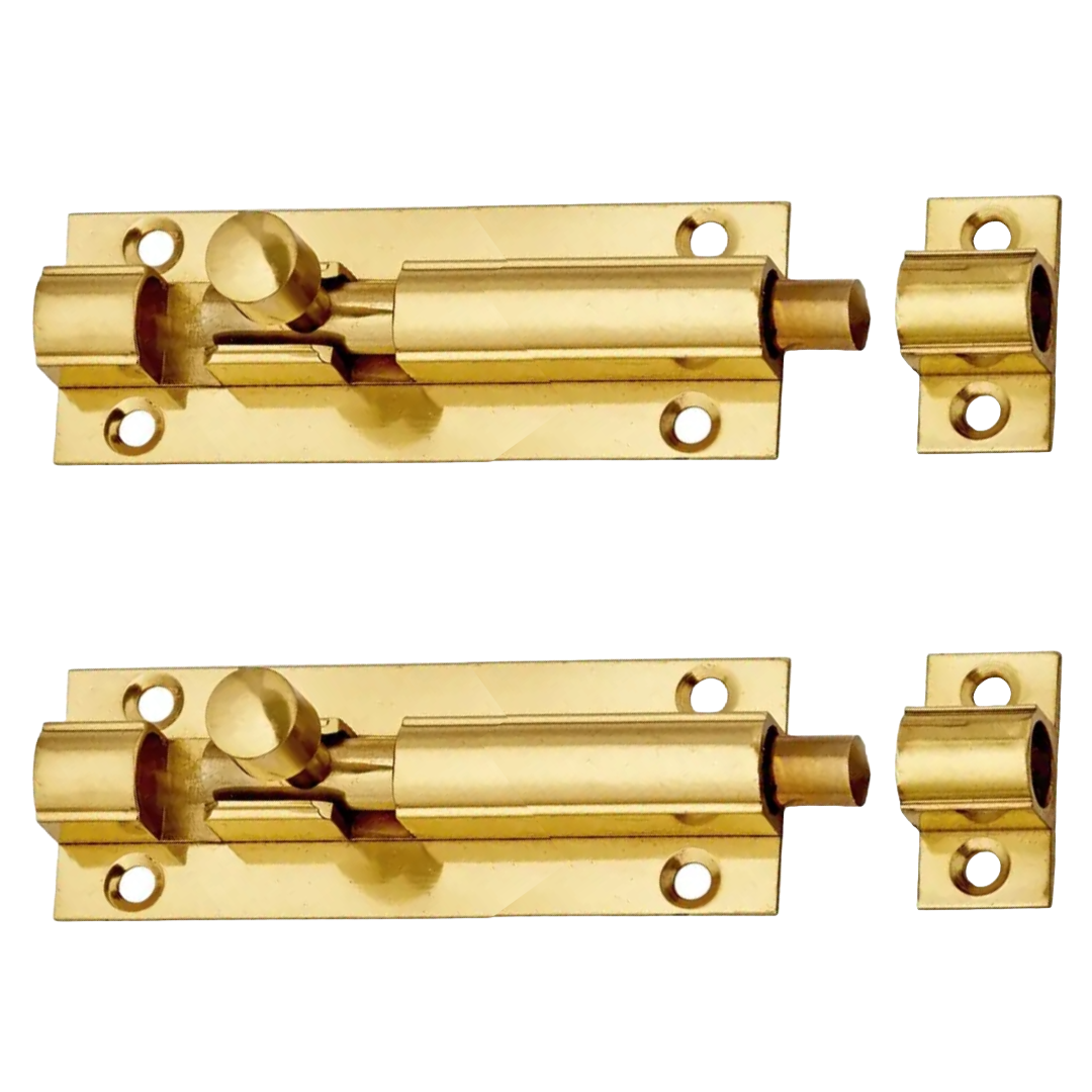 Serrure à pêne cylindrique en laiton de 7,6 cm (3 po) à glissière - Verrouillage de porte de sécurité avec vis - PACK MULTIPLE