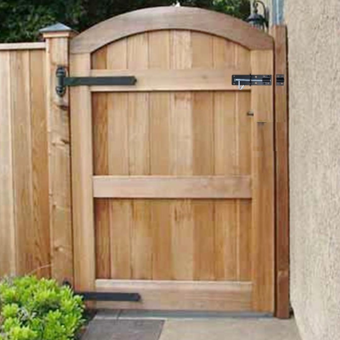 PAIR 4/6/8 inch Brenton Bolt - Black & Zinc Heavy Duty Garden Gate Shed Door