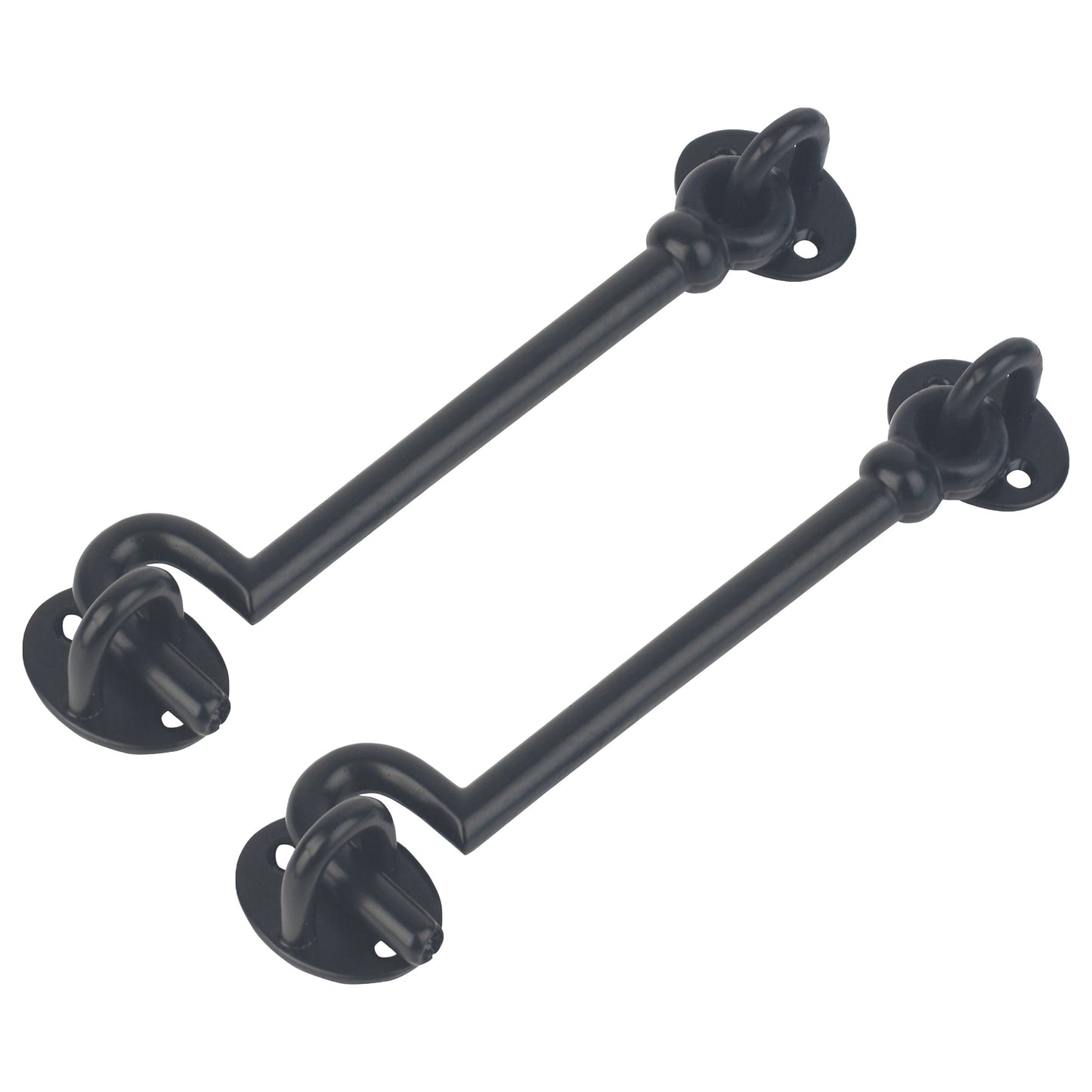 Traditional Black Cast Iron Cabin Hook and Eye Latch Pack of 2