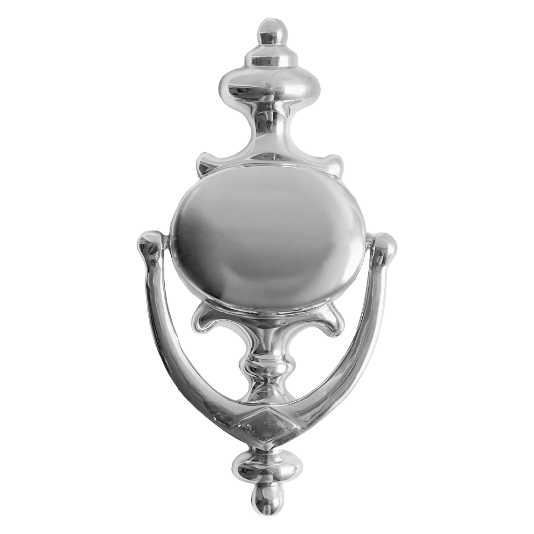 Heurtoir de porte Champion 7" en laiton massif chromé, style victorien, pour porte d'entrée