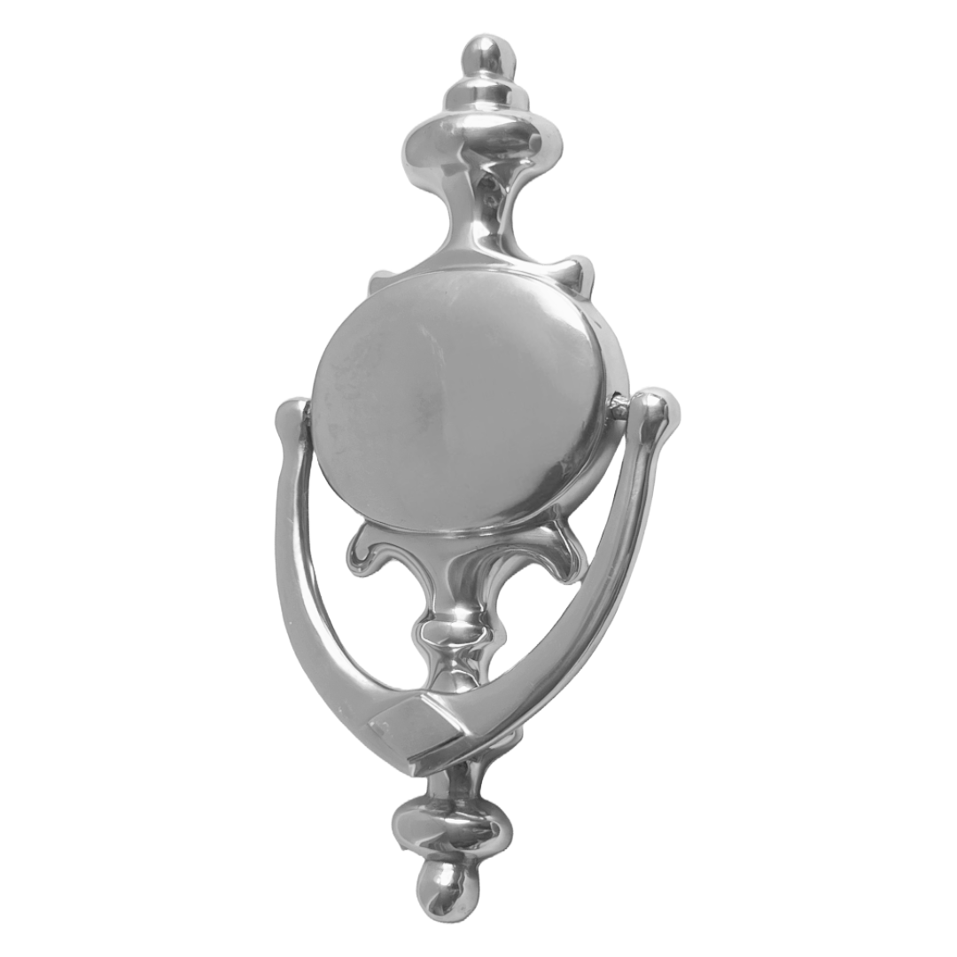 Heurtoir de porte Champion 7" en laiton massif chromé, style victorien, pour porte d'entrée