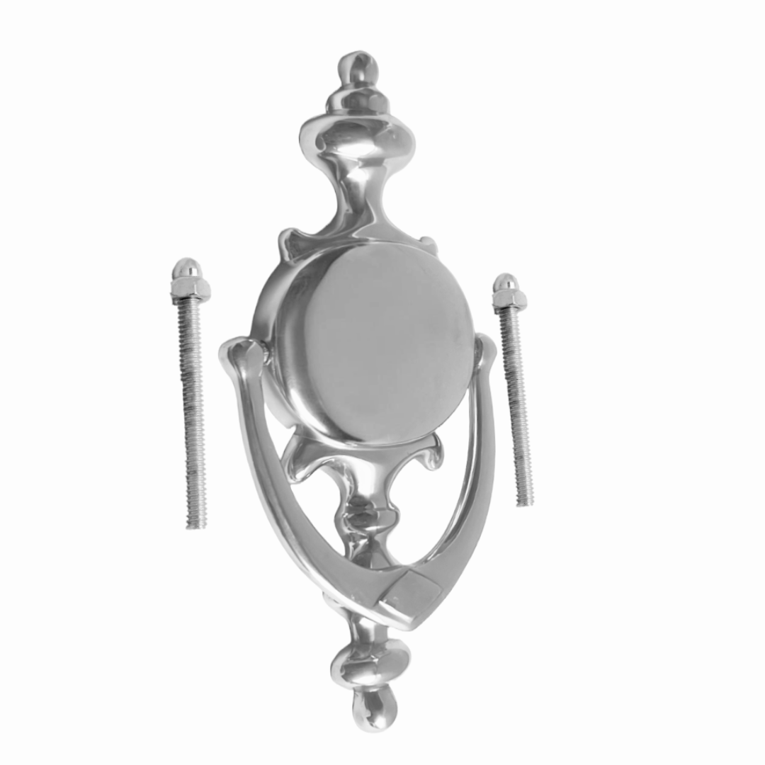 Heurtoir de porte Champion 7" en laiton massif chromé, style victorien, pour porte d'entrée