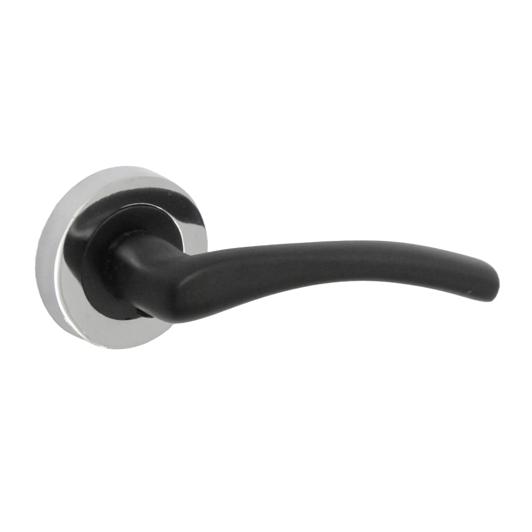 Zena Door Handle Bathroom Thumbturn Modern Matt Black Lever Chrome Rose Internal