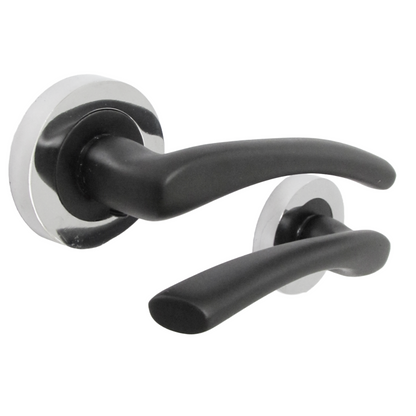 Zena Door Handle Bathroom Set Modern Matt Black Lever Chrome Rose Internal Thumbturn