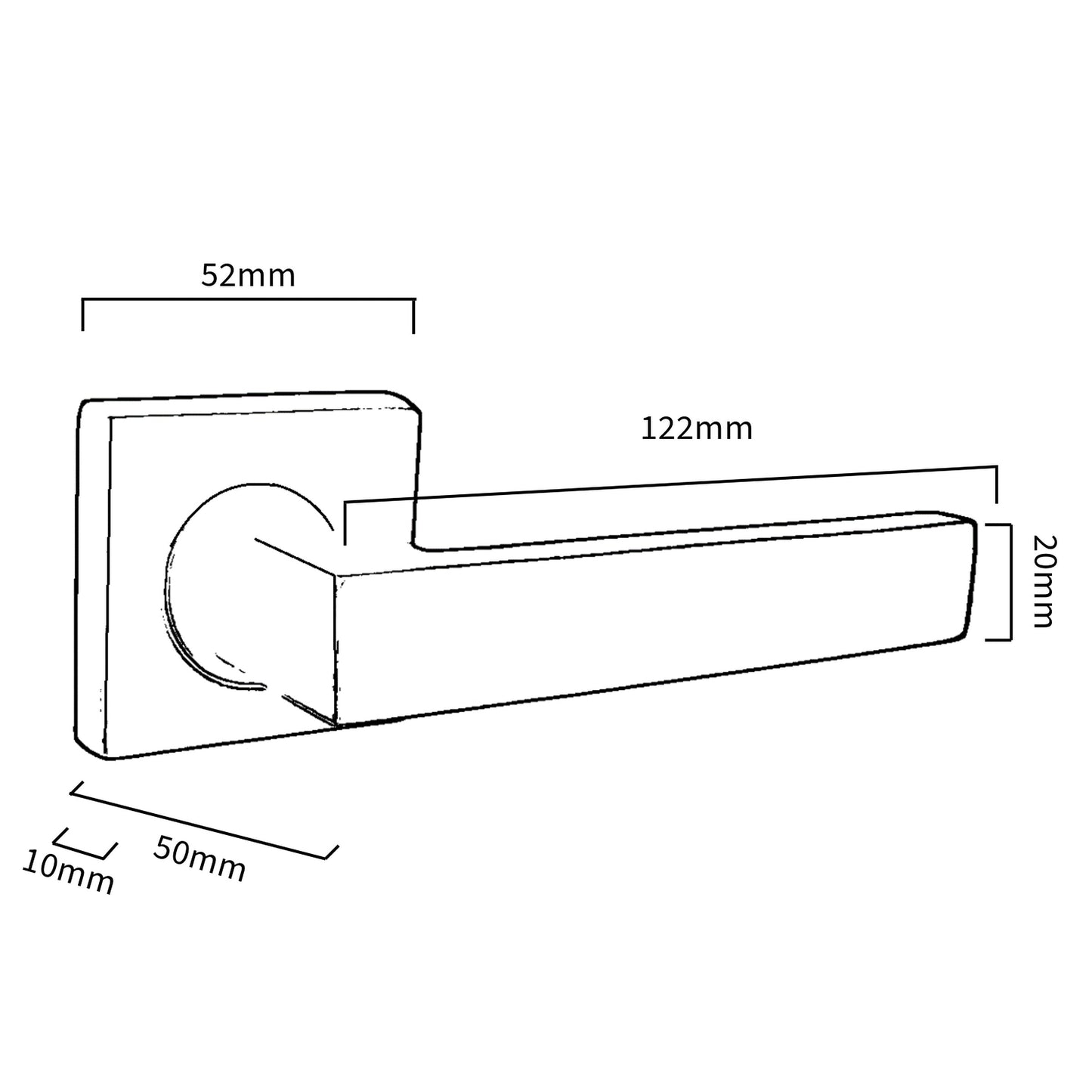 Marketplace JPG companion for Cafri Door Handle Matt Black Rectangular Lever on Square Rose Internal Latch Door Handles