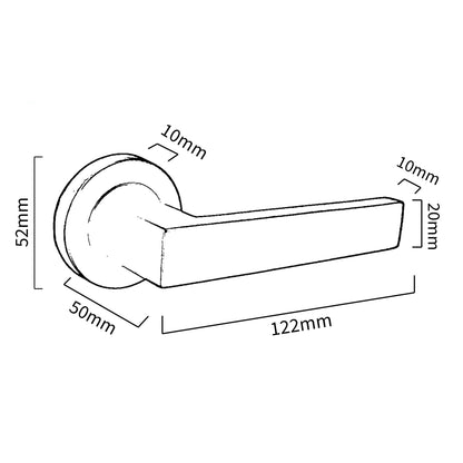 Marketplace JPG companion for Cafri Door Handle Modern Matt Black Rectangular Lever on Rose Internal Latch Handles