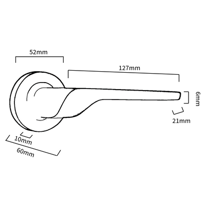 UNO-2 Door Handle Modern Matt Black Lever on Rose Internal Latch Internal Doors Handles