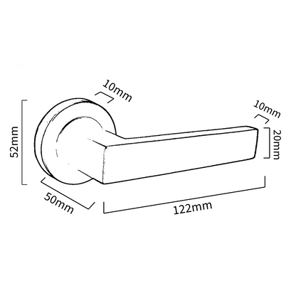Cafri Door Handle Modern Matt Black Lever on Rose Internal Doors + 64mm Latch & Hinges