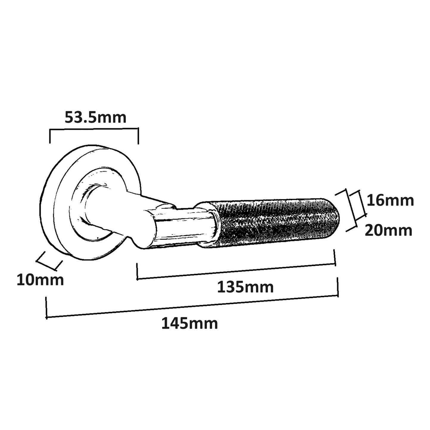 Marketplace JPG companion for Knurled Turning Door Handles Matt Black Lever on Round Rose Latch Handle Luxe