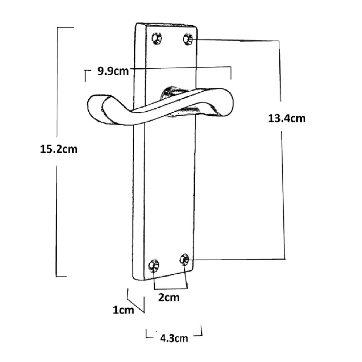 Poignées de porte victoriennes à levier et loquet chromé, pack de 150 x 40 mm