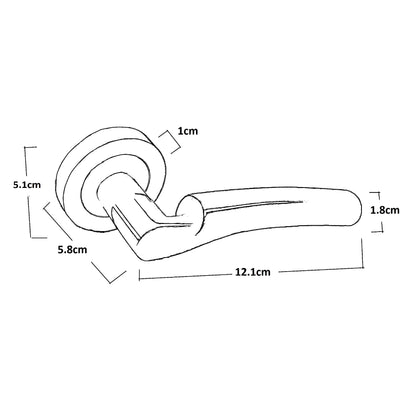 Verona Door Handles Latch Lever on Rose Duo - Chrome Satin 120mm