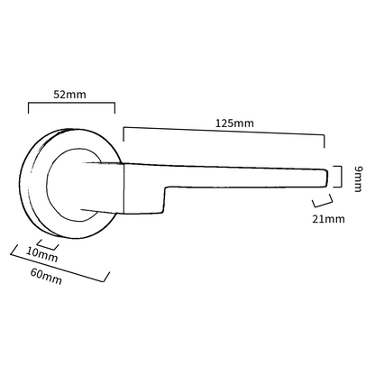 UNO-3 Door Handle Modern Satin Nickel Lever on Rose Internal Doors Handles + 64mm Latch