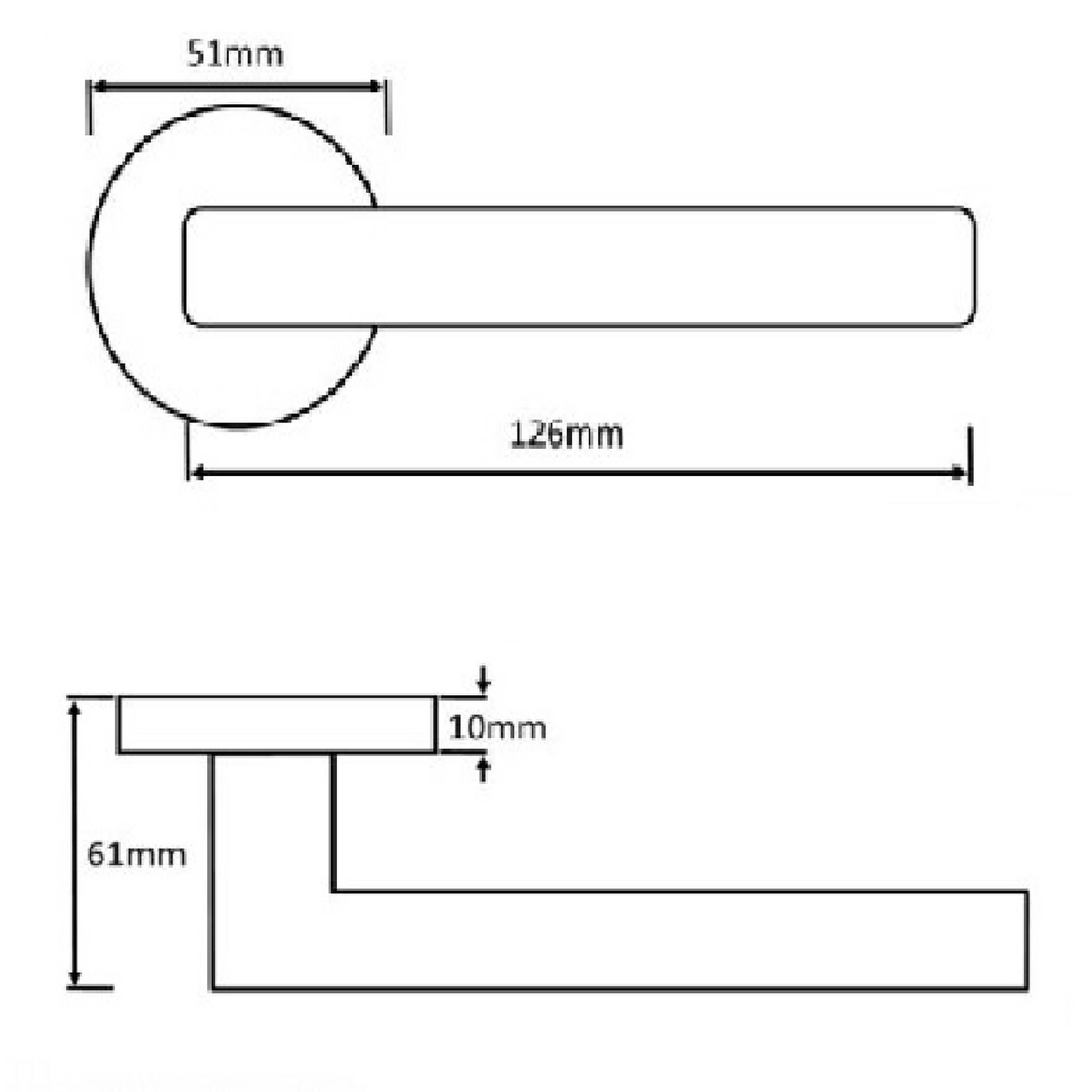 Indiana Door Handles Latch Lever on Rose Duo - Chrome Satin 125mm