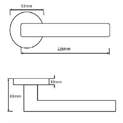 Indiana Door Handles Latch Lever on Rose Duo - Chrome Satin 125mm