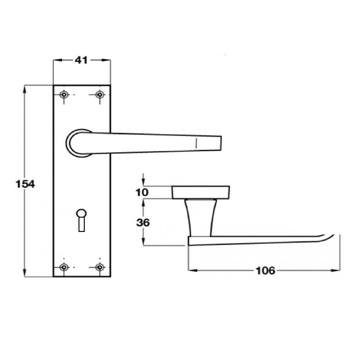 Marketplace JPG companion for Door Handles Straight Lever Lock Keys Hinge Set - Chrome 150 X 40mm - 3"