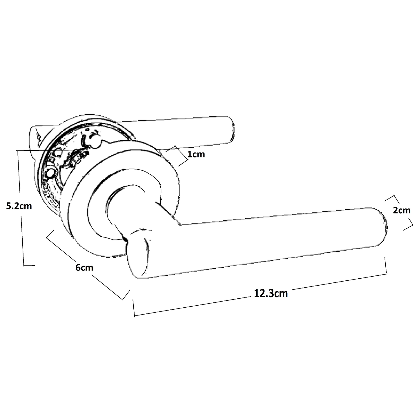 Door Handles Straight Lever on Rose Latch + Hinges PACK - Black Nickel
