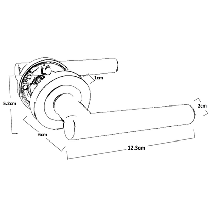 Door Handles Straight Lever on Rose Latch + Hinges PACK - Black Nickel