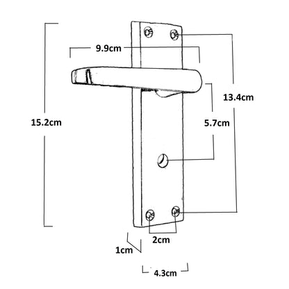 Marketplace JPG companion for Door Handles Straight Bath Lock Handle - Satin 150 X 40mm