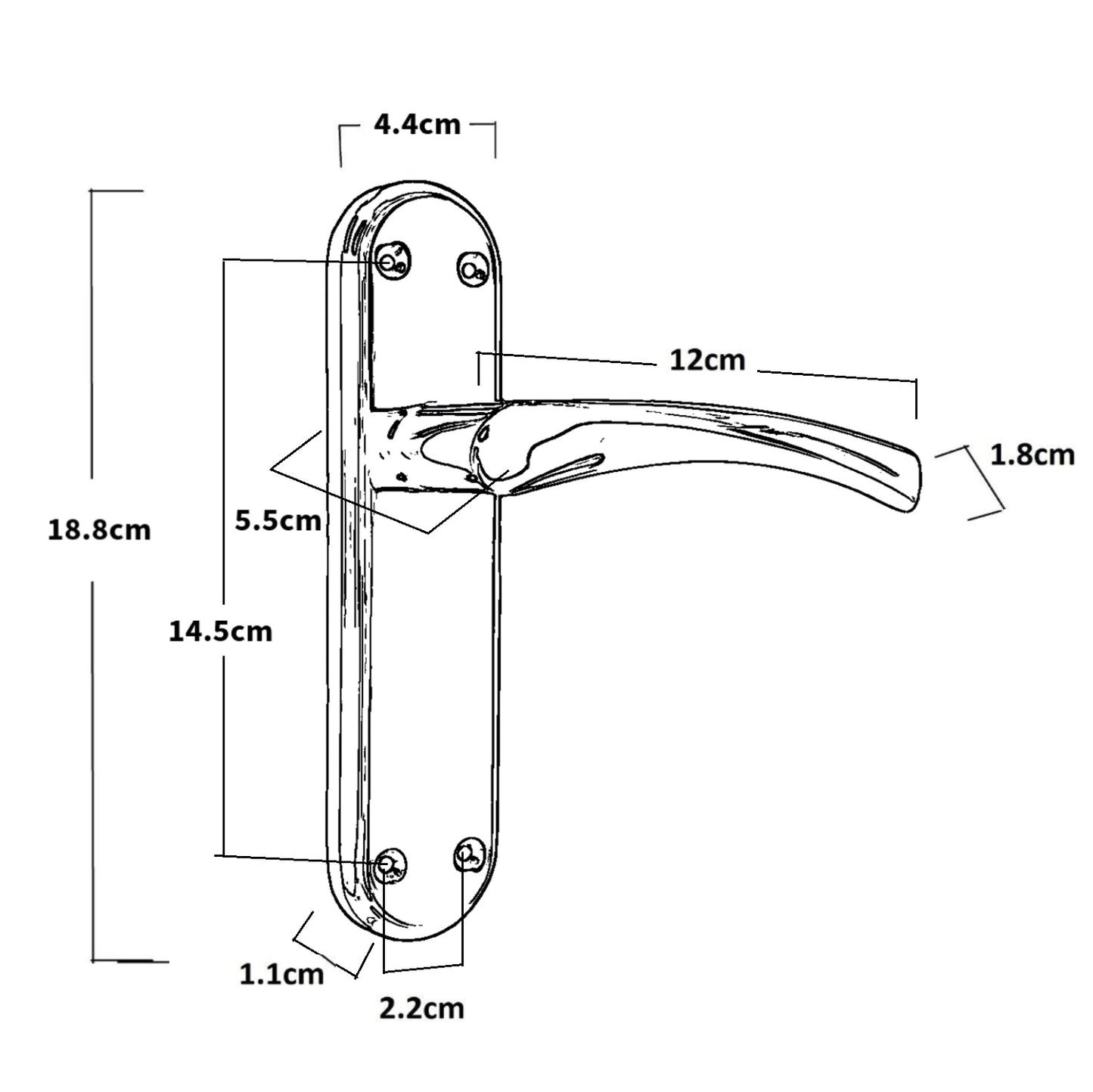 Genova Door Handles Polished Chrome Twist Lever Latch on Modern Marina Backplate