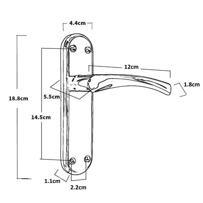 Genova Door Handles Polished Chrome Twist Lever Latch on Modern Marina Backplate