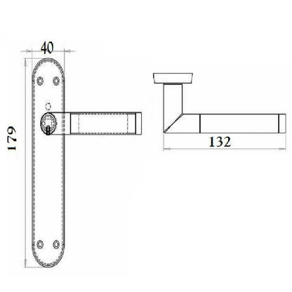 Door Handles Mitred Straight Lever Latch Duo - Chrome Satin 180mm x 40mm