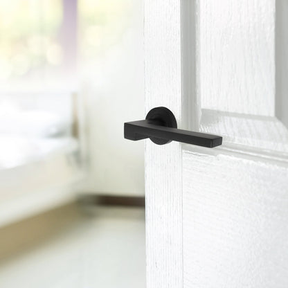 Marketplace JPG companion for UNO-3 Door Handle Modern Matt Black Lever on Rose Internal Door Handles + 64mm Latch