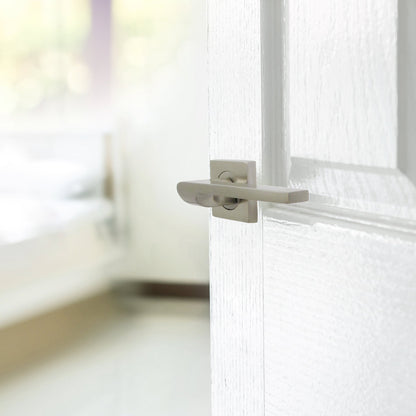 Marketplace JPG companion for UNO-2 Door Handle Satin Nickel Lever on Square Rose Internal Handles + 64mm Latch & Hinges