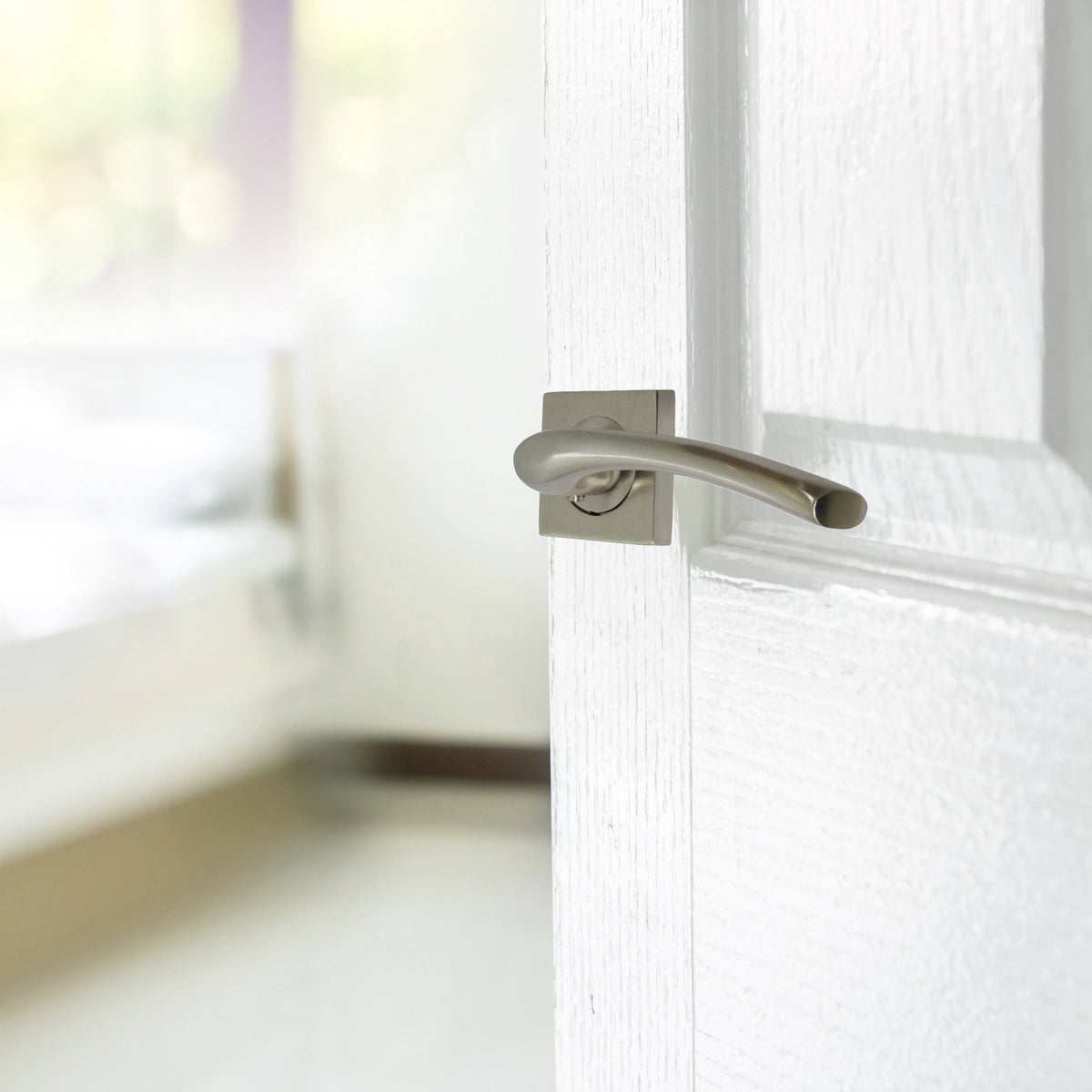 Marketplace JPG companion for Zena Door Handle Satin Nickel Lever on Square Rose Internal Latch Handles 64mm Latch