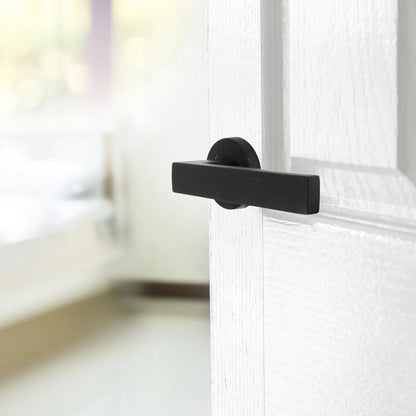 Marketplace JPG companion for Cafri Door Handle Modern Matt Black Rectangular Lever on Rose Internal Latch Handles