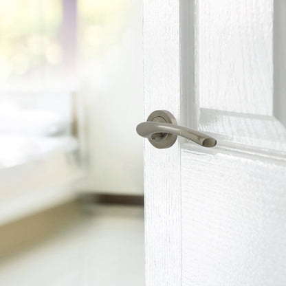 Marketplace JPG companion for Zena Door Handle Lock Key Set Modern Satin Nickel Lever on Rose Internal Escutcheon