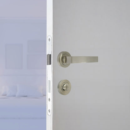 Marketplace JPG companion for Cafri Door Handle Bathroom Modern Satin Nickel Rectangular Lever on Rose Internal Thumb Turn Pack