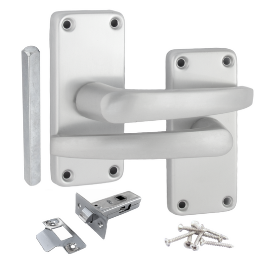 Aluminium Latch Handles Modern Internal Straight Lever Door Handle Pack Satin Silver