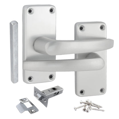 Marketplace JPG companion for Aluminium Latch Handles Modern Internal Straight Lever Door Handle Pack Satin Silver - 7mm