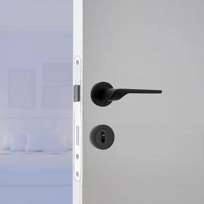 Marketplace JPG companion for UNO-2 Door Handle Escutcheon Lock Key Set Modern Design Matt Black Lever on Rose Internal