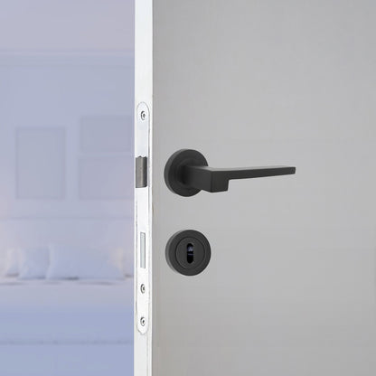 Marketplace JPG companion for UNO-3 Door Handle Lock Key Set Modern Matt Black Lever on Rose Internal Escutcheon